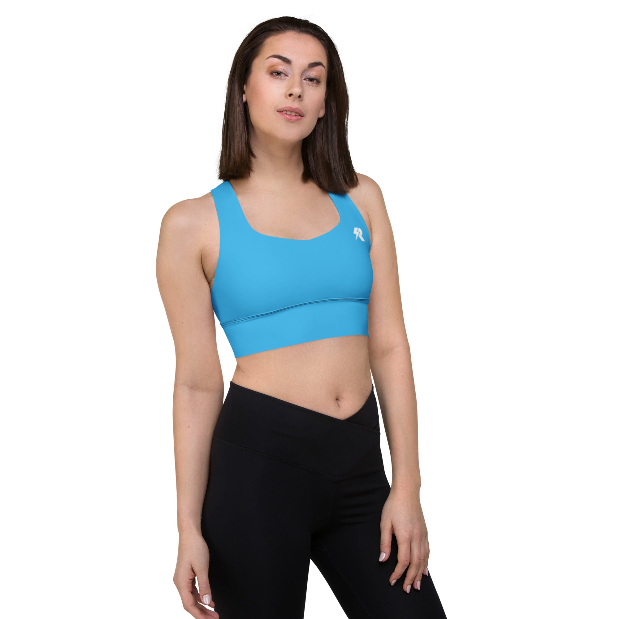 SHE REBEL - Lightning Blue Longline Sports Bra